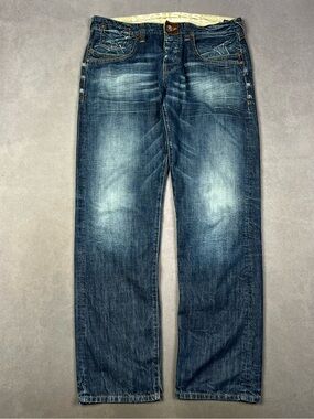 Guess Men's Washed Blue Jeans